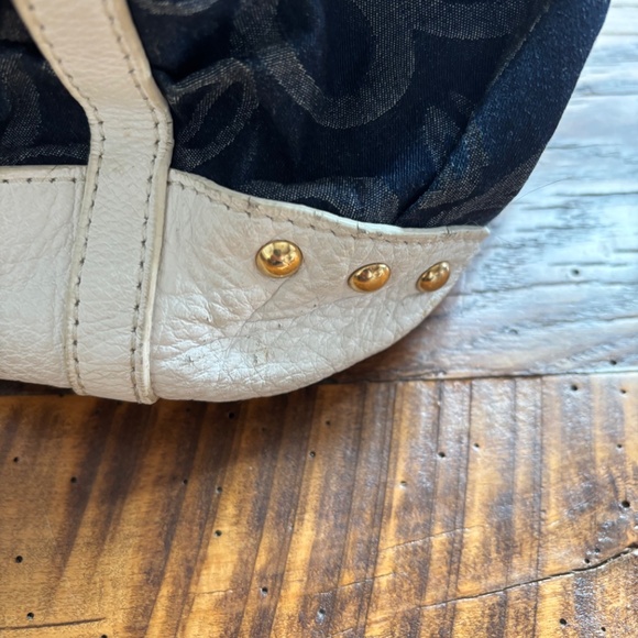 Bebe Las Angeles Purse/Handbag Denim Y2K Bag With Leather and Charms - Picture 7 of 13